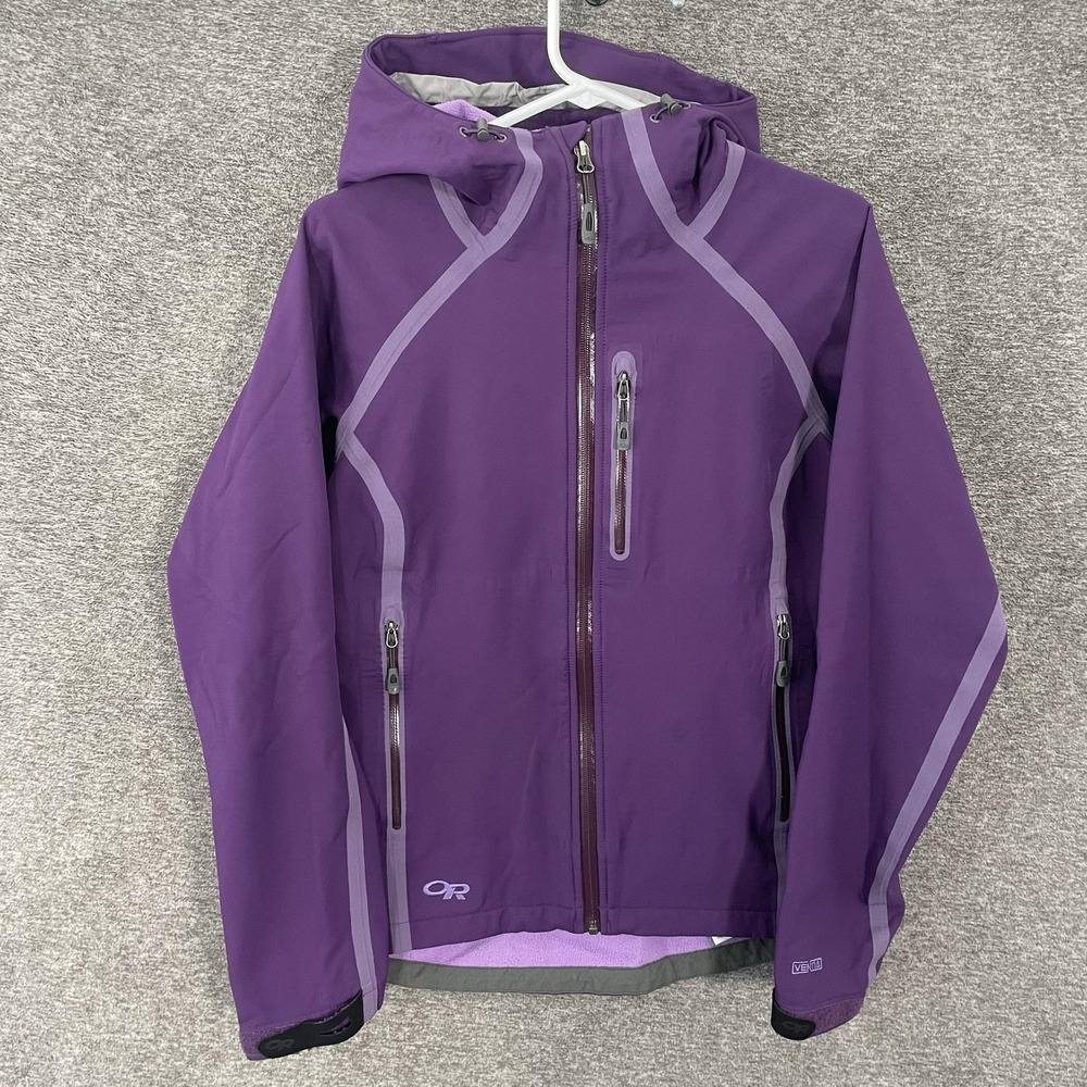 Outdoor Research‎ Mithril Jacket Womens Medium Purple Ventia Softshell Hooded